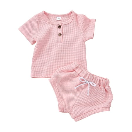 Actoyo Toddler Boys Girls Summer Waffle Outfits Short Sleeve T-shirts Tops+Shorts 0-3T
Actoyo Toddler Boys Girls Summer Waffle Outfits Short Sleeve T-shirts Tops+Shorts 0-3T