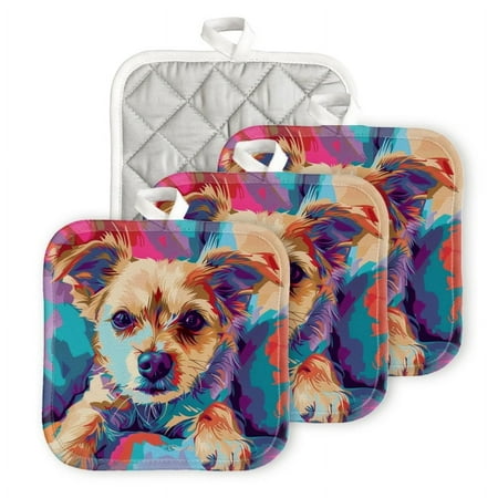 Bahomeck Pot Holder 4Pcs Adorable Dog With Expressive Eyes And Soft Fur Square Heat Resistant Hot Pads For Kitchen Cooking Oven With Hanging Loop Potholder Easy To Store 
Bahomeck Pot Holder 4Pcs Adorable Dog With Expressive Eyes And Soft Fur Square Heat Resistant Hot Pads For Kitchen Cooking Oven With Hanging Loop Potholder Easy To Store