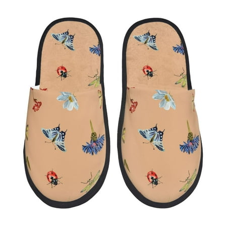 House Slippers for Women and Men Butterflies Flowers Ladybugs Comfy Fuzzy Bedroom Slippers Furry Home Shoes for Indoor Outdoor
House Slippers for Women and Men Butterflies Flowers Ladybugs Comfy Fuzzy Bedroom Slippers Furry Home Shoes for Indoor Outdoor