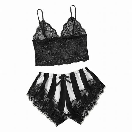AOMPMSDX Lingerie Sets Underwear For Womens Lace Vest Striped Satin Shorts Set Bow Pajamas Underwear Nightdress Set Womens Underwear
AOMPMSDX Lingerie Sets Underwear For Womens Lace Vest Striped Satin Shorts Set Bow Pajamas Underwear Nightdress Set Womens Underwear