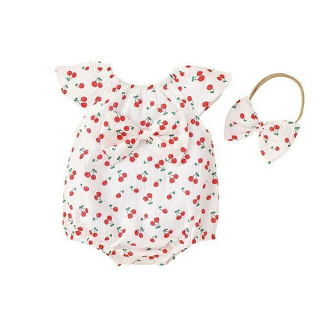 Jeborah Summer Toddler Baby Girl Small Fruit Print Bow Cotton Romper Jumpsuit With Hairband Deals
Jeborah Summer Toddler Baby Girl Small Fruit Print Bow Cotton Romper Jumpsuit With Hairband Deals