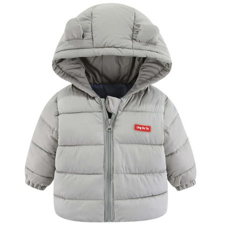 Kids Jackets for Girls Boys Winter Baby Boys Girls Warm Down Hooded Cotton Jacket Coat