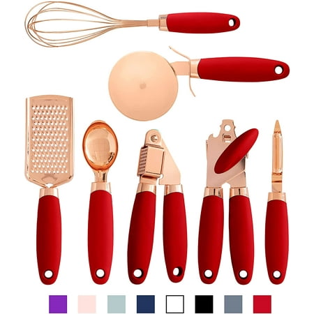 COOK With COLOR 7 Pc Kitchen Gadget Set Copper Coated Stainless Steel Utensils with Soft Touch Red Handles
COOK With COLOR 7 Pc Kitchen Gadget Set Copper Coated Stainless Steel Utensils with Soft Touch Red Handles