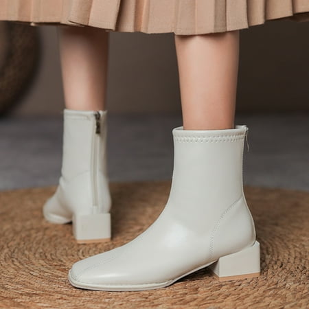 Christmas Fashion Women Artificial Leather Solid Color Autumn Thick Sole Square Heels Zipper Mid Booties Square Toe Shoes
Christmas Fashion Women Artificial Leather Solid Color Autumn Thick Sole Square Heels Zipper Mid Booties Square Toe Shoes