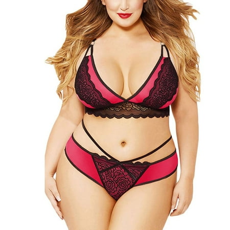 Fengqque Women Plus Size Muslin Lace Mesh Babydoll Sexy Lingerie Set Underwear
Fengqque Women Plus Size Muslin Lace Mesh Babydoll Sexy Lingerie Set Underwear