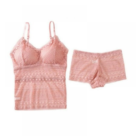 Xmarks Women s Signature Lace Classic Camisole with Panty Lace Longline Bralette Padded Wirefree Bra with Briefs Pink Top+Panty
Xmarks Women s Signature Lace Classic Camisole with Panty Lace Longline Bralette Padded Wirefree Bra with Briefs Pink Top+Panty