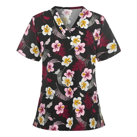 muxika Women s Working Uniform with Two Pocket V-Neck Scrub Top Print Short Sleeve Shirt
muxika Women s Working Uniform with Two Pocket V-Neck Scrub Top Print Short Sleeve Shirt