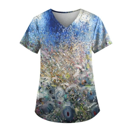 Women Printed Working Tops Casual Plus Size Scrubs Top Uniform Nurses Clothing Workwear Workwear Casual Tee With Pockets Simple Streetwear
Women Printed Working Tops Casual Plus Size Scrubs Top Uniform Nurses Clothing Workwear Workwear Casual Tee With Pockets Simple Streetwear