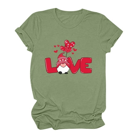 Shirts for Women Womens Tops Dressy Casual Women s Short Sleeve Valentine s Day Printed Casual Top Pullover T-shirt Off The Shoulder Tops for Women Tube Tops for Women Clearance Green 2XL
Shirts for Women Womens Tops Dressy Casual Women s Short Sleeve Valentine s Day Printed Casual Top Pullover T-shirt Off The Shoulder Tops for Women Tube Tops for Women Clearance Green 2XL
