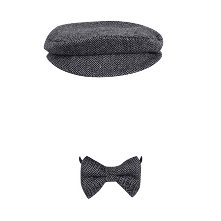 Lieserram Newborn Peaked Beanie Cap Hat+Bow Tie Photo Photography Prop Outfit Set Baby hat