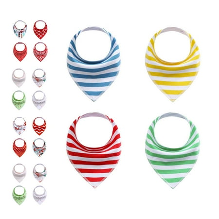 MyBeauty 4Pcs/Set Reusable Soft Cartoon Cotton Baby Triangle Scarf Feeding Bibs Apron #6