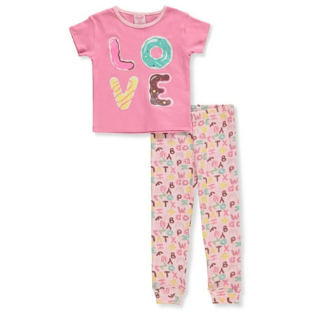 Mon Petit Girls 2-Piece Donut Pajamas - pink/multi 4t (Toddler)