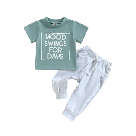 Suanret 2Pcs Toddler Baby Boys Summer Outfits Cool Letter Print Short Sleeve T-shirt Elastic Pants Clothes Sets Gray 6-12 Months
Suanret 2Pcs Toddler Baby Boys Summer Outfits Cool Letter Print Short Sleeve T-shirt Elastic Pants Clothes Sets Gray 6-12 Months