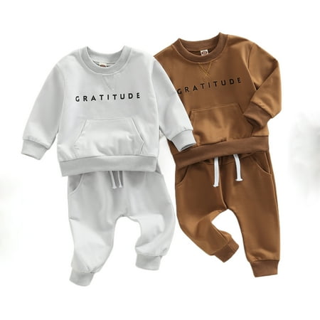 sdghg Baby Girls Boys 2 Pieces Outfit Letter Print Round Neck Long Sleeve Sweatshirts Tops + Elastic Waist Long Pants Set
sdghg Baby Girls Boys 2 Pieces Outfit Letter Print Round Neck Long Sleeve Sweatshirts Tops + Elastic Waist Long Pants Set