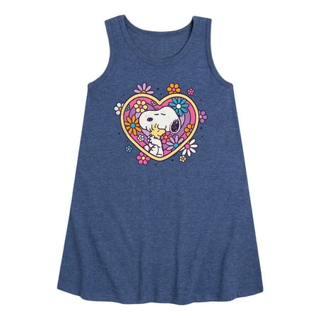 Peanuts - Hug Heart Flower - Toddler and Youth Girls A-line Dress