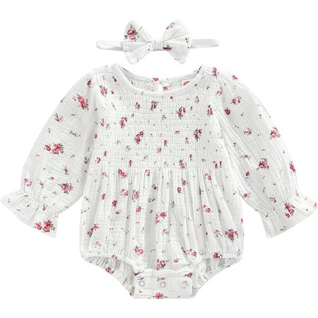PIKADINGNIS Newborn Baby Girls Fall Outfit Flower Print Ruffles Long Sleeve Off Shoulder Romper Bodysuit with Headband 2Pcs Set
PIKADINGNIS Newborn Baby Girls Fall Outfit Flower Print Ruffles Long Sleeve Off Shoulder Romper Bodysuit with Headband 2Pcs Set