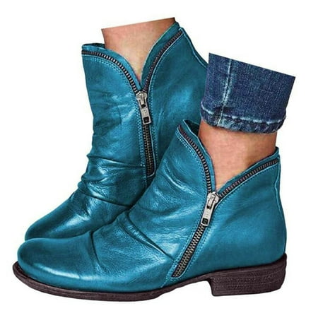 Womens Boots Fashion Side Zipper Leather Booties Ankle Boots for Women Retro Round Toe Square Low Heel Boots Mid Calf Boots for Women
Womens Boots Fashion Side Zipper Leather Booties Ankle Boots for Women Retro Round Toe Square Low Heel Boots Mid Calf Boots for Women