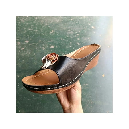 Colisha Ladies Sandal Flower Wedge Sandals Summer Slippers Casual Comfort Slides Beach Shoes Black 8.5
Colisha Ladies Sandal Flower Wedge Sandals Summer Slippers Casual Comfort Slides Beach Shoes Black 8.5