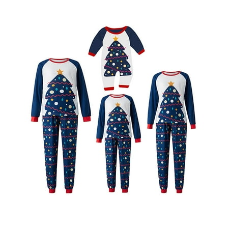 xkwyshop Family Matching Christmas Pajamas Boys Girls Holiday Pajamas Kids Sleepwear Christmas Pjs White Baby 6-9 Months