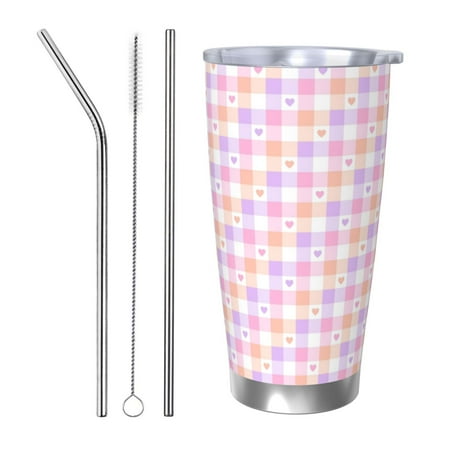 Zeuib Heart Buffalo Plaid Printed 20oz Stainless Steel Insulated Car Cup Stainless Steel Thermal Cup Vacuum Insulated Leak-proof Travel Mug Cup-Straw Three-piece Set
Zeuib Heart Buffalo Plaid Printed 20oz Stainless Steel Insulated Car Cup Stainless Steel Thermal Cup Vacuum Insulated Leak-proof Travel Mug Cup-Straw Three-piece Set