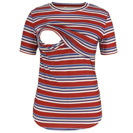 Juebong Women s Maternity Blouses & Shirts Crew Neck Stripe Short Sleeve Maternity Tops Breast-Feeding Pregnant Woman Nursing Blouse
Juebong Women s Maternity Blouses & Shirts Crew Neck Stripe Short Sleeve Maternity Tops Breast-Feeding Pregnant Woman Nursing Blouse