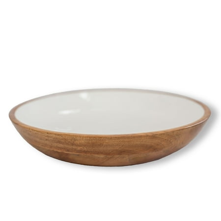 Jeanne Fitz Wood + White Collection Mango Wood Serving Bowl Large