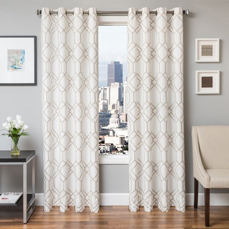 Softline Quincy Embroidered Grommet Top Curtain Panel