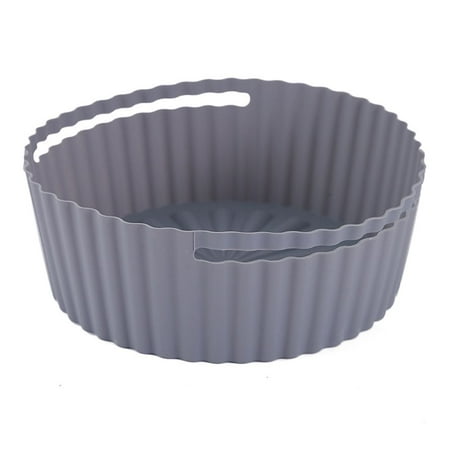 

Soft Cooking Reusable Grill Pot Tray Baking Basket For Air Fryer Replacement Liners Foldable Silicone Pot GREY 7.5INCH