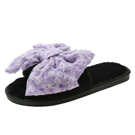 Qxutpo Women Slippers Slip On Plush Open Toe Bowknot Soft Sole Non-Slip Indoor Home Warm Slippers for Women Size 39
Qxutpo Women Slippers Slip On Plush Open Toe Bowknot Soft Sole Non-Slip Indoor Home Warm Slippers for Women Size 39