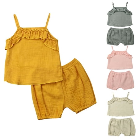 Baby Girls Summer Clothes Soft Cotton Tops+Shorts 2pcs Set Sleeveless Outfits
Baby Girls Summer Clothes Soft Cotton Tops+Shorts 2pcs Set Sleeveless Outfits