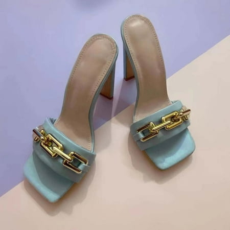 Aayomet Sandals Metal High Toe Women s Heel Chain Fashion Slippers And Women s high heels Wedge High Heels for Women Blue 9
Aayomet Sandals Metal High Toe Women s Heel Chain Fashion Slippers And Women s high heels Wedge High Heels for Women Blue 9