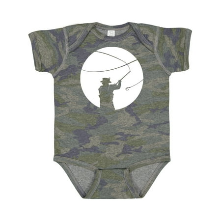 Inktastic Fly Fishing Silhouette Gift Baby Boy or Baby Girl Bodysuit