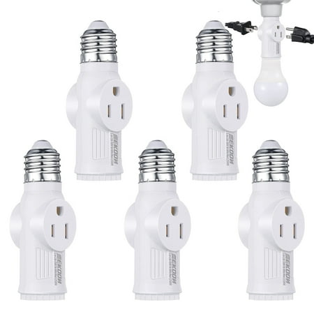 3 Prong Light Socket Adapter E26 Light Bulb Outlet Adapter Polarized Light Socket to Plug Adapter White Light Bulb to 2/3 Prong Outlet Plug Splitter Converter for Garage Porch CCTV Camera (5 Piece)
3 Prong Light Socket Adapter E26 Light Bulb Outlet Adapter Polarized Light Socket to Plug Adapter White Light Bulb to 2/3 Prong Outlet Plug Splitter Converter for Garage Porch CCTV Camera (5 Piece)
