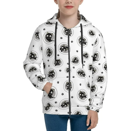 Hoodies for Women Artistic Black Cartoon Cat Long Sleeve Sweatshirt Drawstring Zip Up Hoodie with Pockets Teen Girl Clothes
Hoodies for Women Artistic Black Cartoon Cat Long Sleeve Sweatshirt Drawstring Zip Up Hoodie with Pockets Teen Girl Clothes