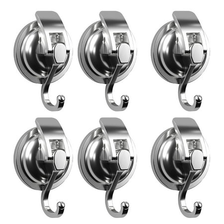 Suction Cup Hooks (6Pack) - Powerful Vacuum Suction Cup Hooks Heavy Duty Organizer for Kitchen Bathroom Restroom Shower - Silver
Suction Cup Hooks (6Pack) - Powerful Vacuum Suction Cup Hooks Heavy Duty Organizer for Kitchen Bathroom Restroom Shower - Silver