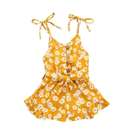 QWERTYU Infant Baby Toddler Child Button Floral Jumpsuit for Girl Summer Cotton Clothes Bowknot Suspender Romper 6M-4Y
QWERTYU Infant Baby Toddler Child Button Floral Jumpsuit for Girl Summer Cotton Clothes Bowknot Suspender Romper 6M-4Y
