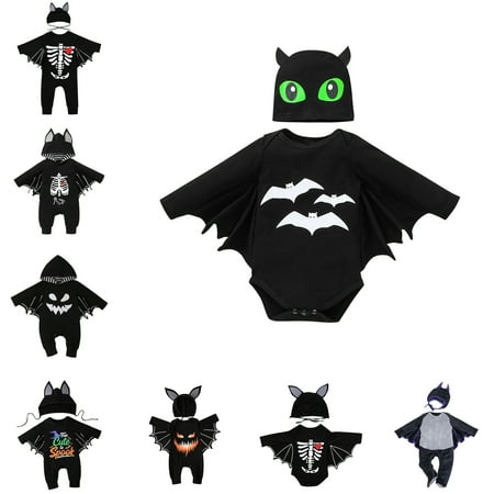 Halloween Bat Cosplay Clothes for Toddler Baby Boys Girls Bat Sleeve Romper Jumpsuit with Hat Suit Kid Halloween Fall Outfit
Halloween Bat Cosplay Clothes for Toddler Baby Boys Girls Bat Sleeve Romper Jumpsuit with Hat Suit Kid Halloween Fall Outfit