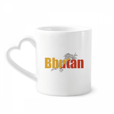 Bhutan Country Flag Name Mug Coffee Cerac Drinkware Glass Heart Cup