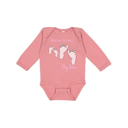 Inktastic Soon to be Big Sister Gift Baby Girl Long Sleeve Bodysuit