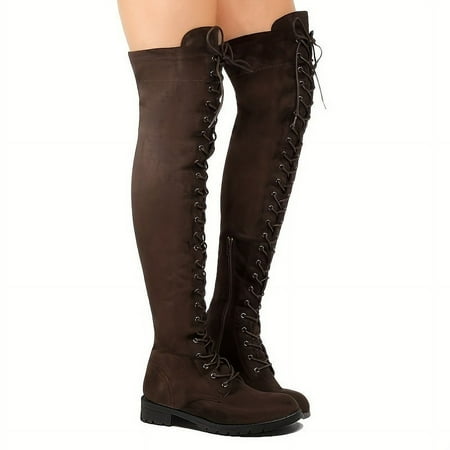 Women s Chunky Low Heel Over The Knee Boots Solid Color Lace Up Shoes Comfort Round Toe Shoes
Women s Chunky Low Heel Over The Knee Boots Solid Color Lace Up Shoes Comfort Round Toe Shoes