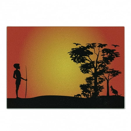 Aboriginal Cutting Board Hunting Man with Kangaroo Mouse and Tree Silhouettes Decorative Tempered Glass Cutting and Serving Board in 3 Sizes by Ambesonne
Aboriginal Cutting Board Hunting Man with Kangaroo Mouse and Tree Silhouettes Decorative Tempered Glass Cutting and Serving Board in 3 Sizes by Ambesonne