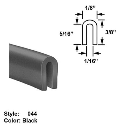Silicone Rubber High-Temperature U-Channel Push-On Trim Style 044 - Ht. 3/8 x Wd. 1/8 - Black - 10 ft long
Silicone Rubber High-Temperature U-Channel Push-On Trim Style 044 - Ht. 3/8 x Wd. 1/8 - Black - 10 ft long