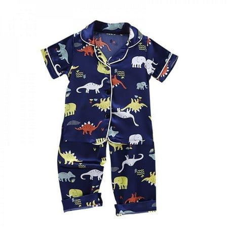 Hazel Tech-Boys Pajamas Dinosaur Print Sleepwear Set Button-Down 2 Pcs Short Sleeve Blouse Tops+sleep Pants
Hazel Tech-Boys Pajamas Dinosaur Print Sleepwear Set Button-Down 2 Pcs Short Sleeve Blouse Tops+sleep Pants