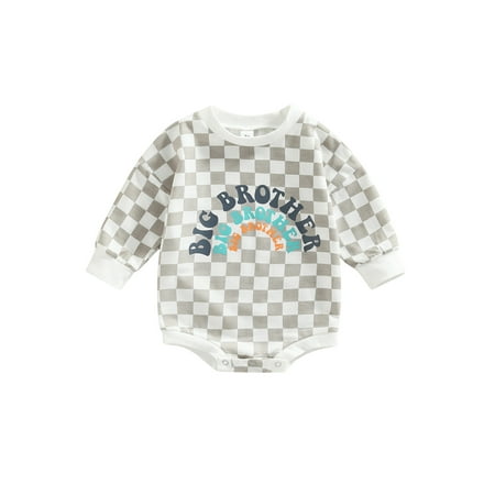 Calsunbaby Infant Baby Boys Girls Autumn Romper Long Sleeve O Neck Letter Print Checkerboard Playsuit Bodysuit Gray White 12-18 Months
Calsunbaby Infant Baby Boys Girls Autumn Romper Long Sleeve O Neck Letter Print Checkerboard Playsuit Bodysuit Gray White 12-18 Months