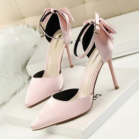 Women‘s Pointed Toe Back Bowknot High Heels Solid Color Ankle Strap D‘Orsay Stiletto Shoes Valentine‘s Day Heels 
Women‘s Pointed Toe Back Bowknot High Heels Solid Color Ankle Strap D‘Orsay Stiletto Shoes Valentine‘s Day Heels