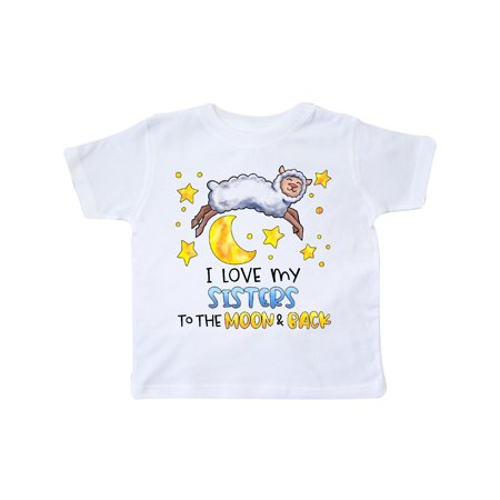 Inktastic I Love my Sisters to the Moon and Back Cute Sheep Gift Toddler Boy or Toddler Girl T-Shirt