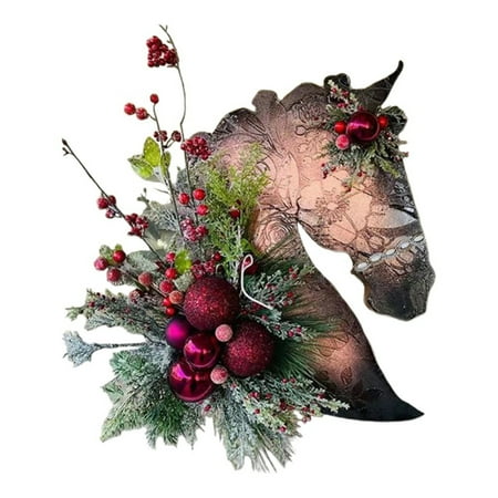 Creative Christmas Wooden Flower Horse Head Wreath Door Hanger Animal Head Pendant Outdoor Garden Indoor Fireplace Wall Decorati 
Creative Christmas Wooden Flower Horse Head Wreath Door Hanger Animal Head Pendant Outdoor Garden Indoor Fireplace Wall Decorati