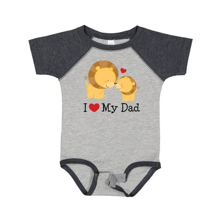 Inktastic I Heart My Dad Lion and Cub Gift Baby Boy or Baby Girl Bodysuit