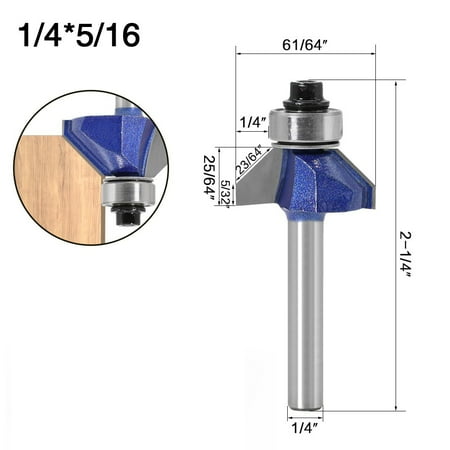 1PC 1/4in Shank 45 Degree Chamfer Router Bit Edge forming Bevel Milling Cutter
