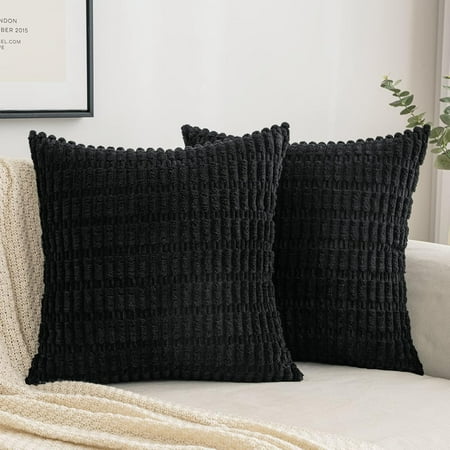 EMEMA Corduroy Decorative Throw Pillow Covers 16x16 Inch Soft Striped Corduroy Square Cushion Case Boho Home Decor for Living Room Couch Bed Sofa Farmhouse Pack of 2 Black
EMEMA Corduroy Decorative Throw Pillow Covers 16x16 Inch Soft Striped Corduroy Square Cushion Case Boho Home Decor for Living Room Couch Bed Sofa Farmhouse Pack of 2 Black